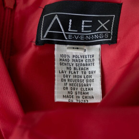 👗 Alex Evenings One-Shoulder Gown 💕 Coral Red – Size 14 - Picture 9 of 13